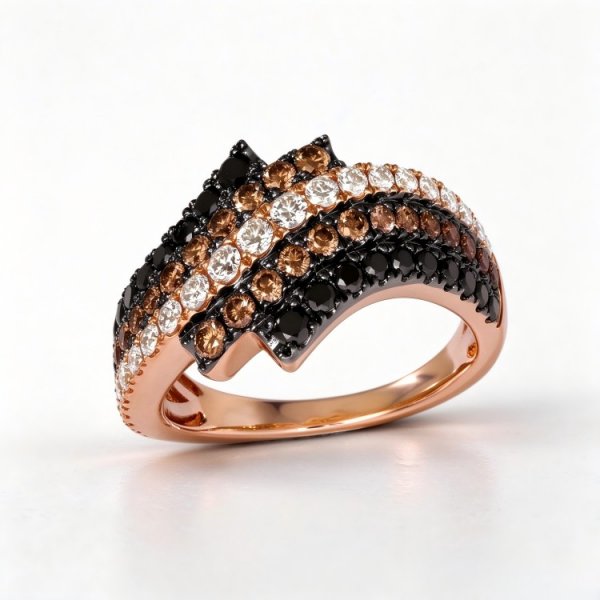 Crystal Ring Strawberry Copper and zinc alloy