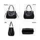 NEW CROCODILES PATTERN WOMEN HANDBAGS FASHION SHOULDER MESSENGER BAG TWO PIECES SETHANDBAG + WALLET - BLACK
