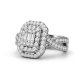 Previously Owned Crystal Engagement Ring Round/Baguette Titanium steel