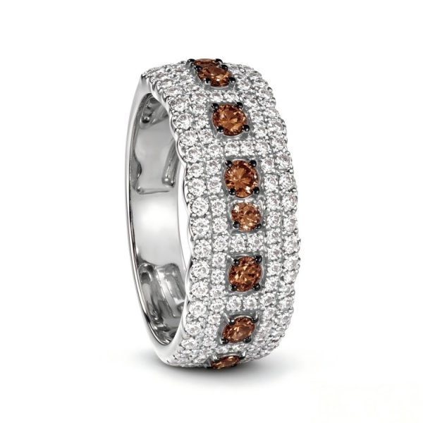 Crystal Ring Vanilla Titanium steel
